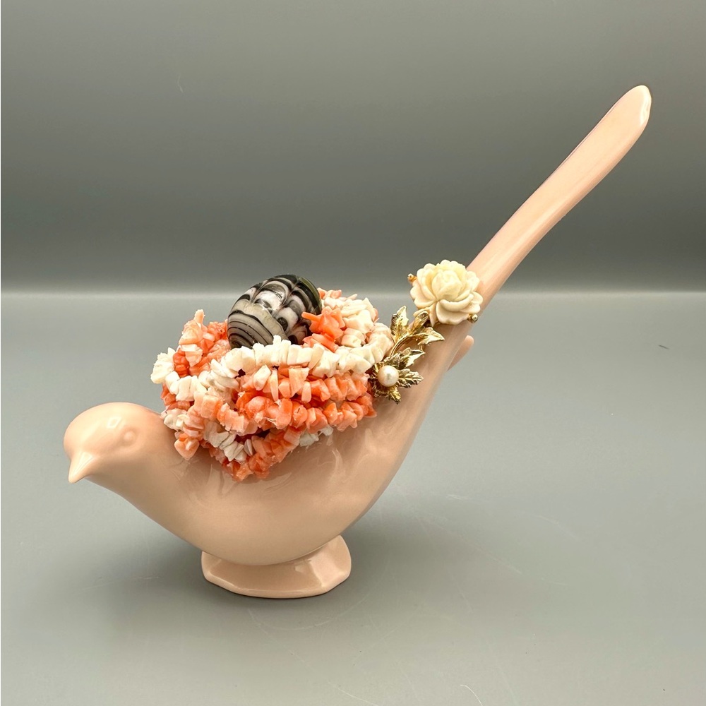 Hand Crafted Lenox Bird Planter Vintage Jewelry Art Sculpture